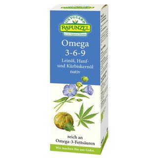 Rapunzel Omega 3-6-9 Leinöl, Hanf- und Kürbiskernöl nativ vegan bio 250 ml