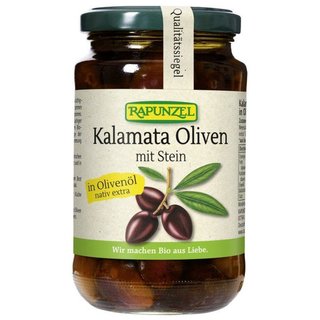 Rapunzel Kalamata Oliven in Olivenöl mit Stein bio 335 g