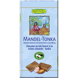 Rapunzel Milk Chocolate with Almond Tonka Bean Filling organic 100 g