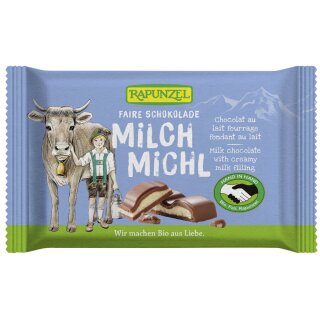 Rapunzel Milk Michl Whole Milk Chocolate with milk filling organic 100 g