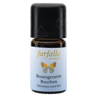 Farfalla Rose Geranium Bourbon Grand Cru essential oil 100% pure organic 5 ml