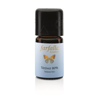 Farfalla Vetiver 80% Grand Cru ätherisches Öl naturrein bio in Alkohol 5 ml
