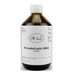 Sala Avocadoöl roh grün kaltgepresst 500 ml Glasflasche