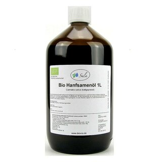 Sala Hanföl Hanfsamenöl kaltgepresst nativ BIO 1 L 1000 ml Glasflasche