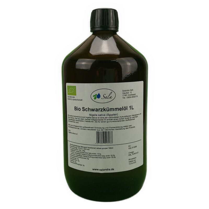 Sala Rizinusöl Kaltgepresst – 1000 Ml Ph. Eur. Mit Dosierpumpe, Für Wimpern, Haut & Haar