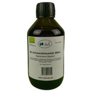 Sala Black Cumin Seed Oil cold pressed organic 250 ml glass bottle