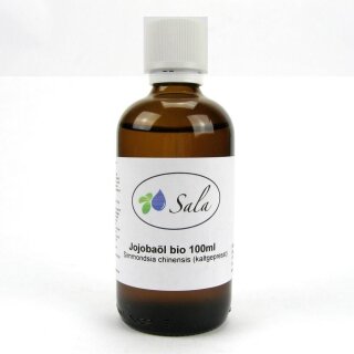 Sala jojoba oil cold pressed organic 100 ml glass bottle