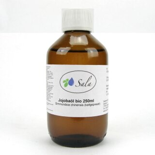 Sala Jojoba Oil cold pressed organic 250 ml glass bottle