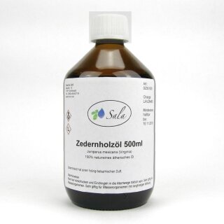 Sala Zedernholzöl USA ätherisches Öl naturrein 500 ml Glasflasche