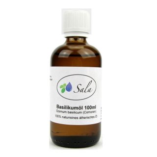 Sala Basilikumöl Aroma Methylchavicol ätherisches Öl naturrein 100 ml Glasflasche Nachfolger Bio
