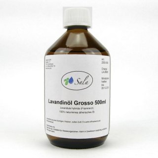 Sala Hybrid Lavender Grosso essential oil 100% pure 500 ml glass bottle