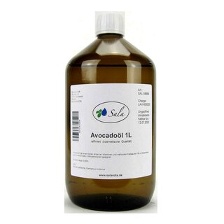 Sala Avocado Oil refined cosmetic grade 1 L 1000 ml glass bottle