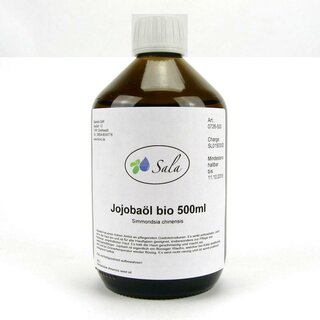 Sala jojoba oil cold pressed organic 500 ml glass bottle