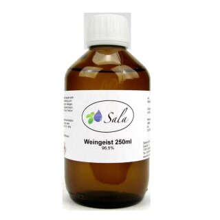 Sala Weingeist Ethanol Alkohol 96,5% unvergällt 250 ml Glasflasche