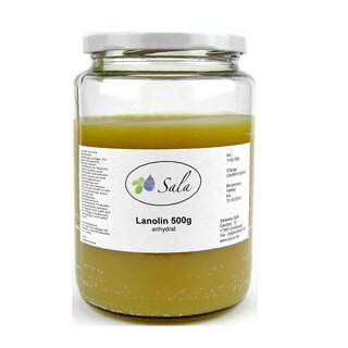 Sala Wool Fat Lanolin anhydrate pesticide free Ph. Eur. 500 g glass