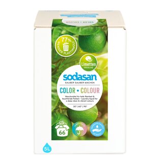 Sodasan Color Flüssigwaschmittel Limette vegan 5 L 5000 ml Bag in Box