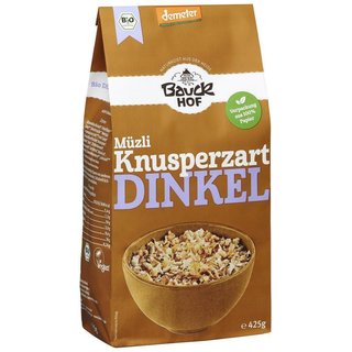 Bauckhof zartes Dinkel "Müzli" Müsli Knusperzart vegan demeter bio 425 g
