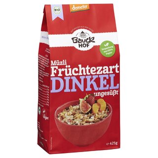 Bauckhof Dinkel "Müzli" Müsli Früchtezart ungesüßt vegan demeter bio 425 g