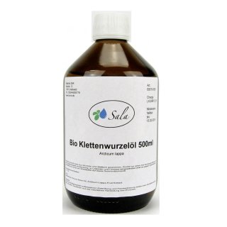 Sala Burr Root Oil organic 500 ml glass bottle