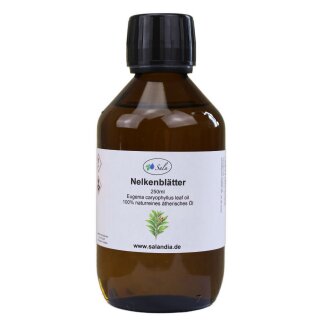 Sala Nelkenblätteröl Aroma ätherisches Nelkenöl Gewürznelke naturrein 250 ml Glasflasche