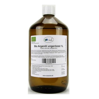 Sala Arganöl kaltgepresst ungeröstet food grade BIO 1 L 1000 ml Glasflasche