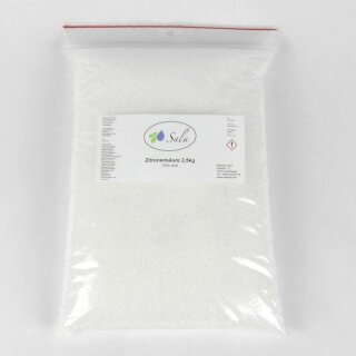 Sala Zitronensäure E330 Lebensmittelqualität 2,5 kg 2500 g Beutel