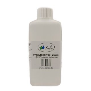 Sala Propylenglykol 1,2-Propandiol 99,8% E1520 USP Ph. Eur. 250 ml HDPE Flasche