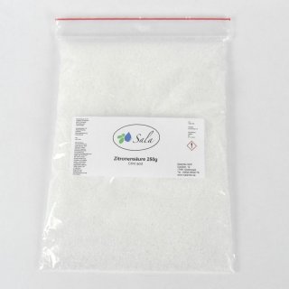 Sala Citric Acid E330 food grade 250 g bag