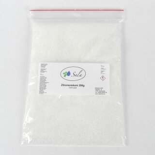 Sala Zitronensäure E330 Lebensmittelqualität 250 g Beutel