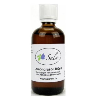 Sala Lemongrasöl Aroma ätherisches Öl naturrein 100 ml Glasflasche