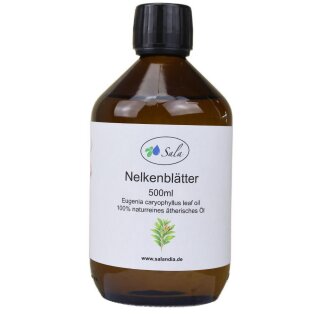 Sala Nelkenblätteröl Aroma ätherisches Nelkenöl Gewürznelke naturrein 500 ml Glasflasche