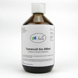 Sala Tamanuöl kaltgepresst bio 500 ml Glaslfasche