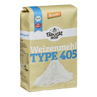 Bauckhof Weizenmehl Type 405 vegan demeter bio 1 kg 1000 g