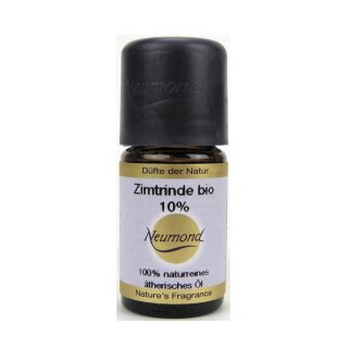 Neumond Zimtrinde 10% ätherrisches Öl naturrein bio in Bio Weingeist 5 ml MHD
