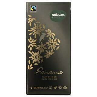Naturata Panama Fine Bitter Chocolate 80% cocoa vegan organic 100 g