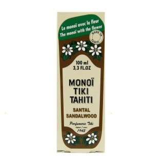 Monoi Tiki Tahiti Santal Sandalwood 100 ml glass bottle