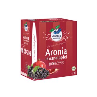 Aronia Original Aroniasaft + Granatapfel Direktsaft bio 3 L 3000 ml Bag in Box