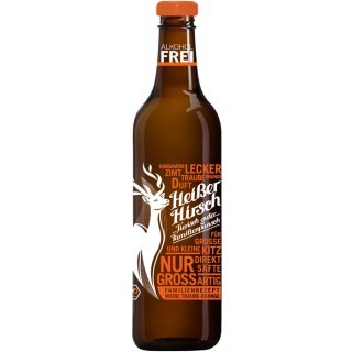Heißer Hirsch Familienpunsch Orange Weiße Traube Orange alkoholfrei vegan bio 750 ml Glasflasche