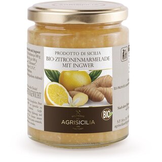 Agrisicilia Lemon Marmelade with Ginger vegan organic 360 g
