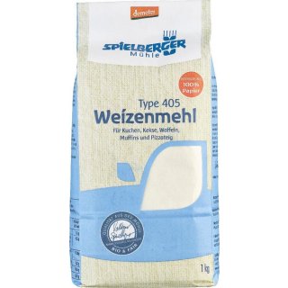 Spielberger Weizenmehl Type 405 vegan demeter bio 1 kg 1000 g