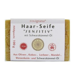 Finigrana Aleppo Haarseife Sensitiv mit Schwarzkümmelöl 100 g