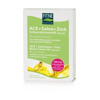 Fitne ACE + Selen + Zink Schwarzkümmelöl Kapseln 60 Stück 32 g