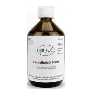 Sala Sandelholzöl ätherisches Öl Amyris naturrein 500 ml Glasflasche