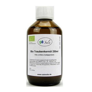 Sala Grapeseed Oil cold pressed organic 250 ml glass bottle