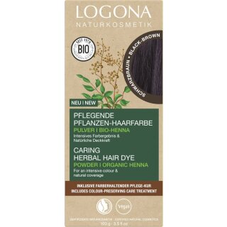 Logona Pflegende Pflanzenhaarfarbe Henna Pulver Kaffeebraun vegan 100 g