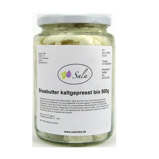 Sala Shea Butter cold pressed unrefined organic 500 g glass