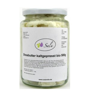 Sala Sheabutter kaltgepresst unraffiniert BIO 500 g Glas