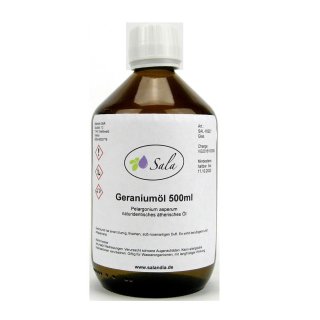 Sala Geraniumöl ätherisches Öl naturidentisch 500 ml Glasflasche