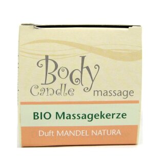 Stuwa Mandel Natura Bio Massagekerze 115 ml Design Metalldose in Schachtel