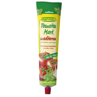 Rapunzel Tomato Paste Mediterranean with Basil & Oregano bio 200 g tube